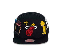 Load image into Gallery viewer, Miami Heat Mitchell & Ness NBA Snapback Cap Hat Black Crown/Visor Team Color Logo (My City)