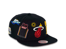 Load image into Gallery viewer, Miami Heat Mitchell & Ness NBA Snapback Cap Hat Black Crown/Visor Team Color Logo (My City)