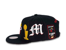 Load image into Gallery viewer, Miami Heat Mitchell & Ness NBA Snapback Cap Hat Black Crown/Visor Team Color Logo (My City)