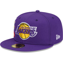 Load image into Gallery viewer, Los Angeles Lakers New Era NBA 59FIFTY 5950 Fitted Cap Hat Purple Crown/Visor Team Color Logo (City Cluster)