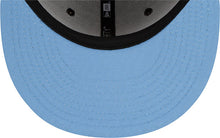 Load image into Gallery viewer, Los Angeles Lakers New Era NBA 9FIFTY 950 Snapback Cap Hat Black Crown/Visor White With Flames Logo Sky Blue UV (Team Fire)