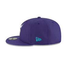 Load image into Gallery viewer, Charlotte Hornets New Era NBA 9FIFTY 950 Snapback Back Half Cap Hat Purple Crown/Visor Team Color Logo