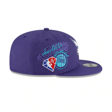 Load image into Gallery viewer, Charlotte Hornets New Era NBA 9FIFTY 950 Snapback Back Half Cap Hat Purple Crown/Visor Team Color Logo