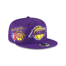 Load image into Gallery viewer, Los Angeles Lakers New Era NBA 9FIFTY 950 Snapback Back Half Cap Hat Purple Crown/Visor Team Color Logo