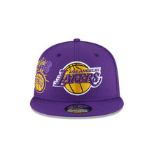 Load image into Gallery viewer, Los Angeles Lakers New Era NBA 9FIFTY 950 Snapback Back Half Cap Hat Purple Crown/Visor Team Color Logo