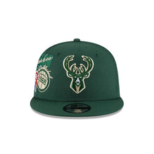 Load image into Gallery viewer, Milwaukee Bucks New Era NBA 9FIFTY 950 Snapback Back Half Cap Hat Green Crown/Visor Team Color Logo