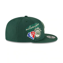 Load image into Gallery viewer, Milwaukee Bucks New Era NBA 9FIFTY 950 Snapback Back Half Cap Hat Green Crown/Visor Team Color Logo