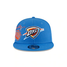 Load image into Gallery viewer, Oklahoma City Thunder New Era NBA 9FIFTY 950 Snapback Back Half Cap Hat Royal Blue Crown/Visor Team Color Logo