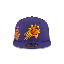 Load image into Gallery viewer, Phoenix Suns New Era NBA 9FIFTY 950 Snapback Back Half Cap Hat Purple Crown/Visor Team Color Logo