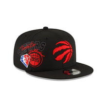 Load image into Gallery viewer, Toronto Raptors New Era NBA 9FIFTY 950 Snapback Back Half Cap Hat Black Crown/Visor Team Color Logo