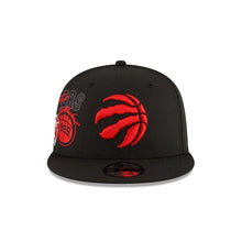 Load image into Gallery viewer, Toronto Raptors New Era NBA 9FIFTY 950 Snapback Back Half Cap Hat Black Crown/Visor Team Color Logo