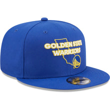 Load image into Gallery viewer, Golden State Warriors New Era NBA 9FIFTY 950 Snapback Cap Hat Royal Blue Crown/Visor Team Color Logo with State Map (Logo State)