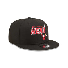 Load image into Gallery viewer, Miami Heat New Era NBA 9FIFTY 950 Snapback Cap Hat Black Crown/Visor Team Color Logo with State Map (Logo State)