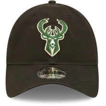 Load image into Gallery viewer, Milwaukee Bucks New Era NBA 9TWENTY 920 Adjustable Cap Hat Black Crown/Visor Team Color Logo