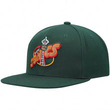 Load image into Gallery viewer, Seattle Supersonics Mitchell & Ness NBA Snapback Cap Hat Green Crown/Visor Team Color Logo Green UV