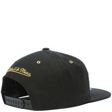 Load image into Gallery viewer, Chicago Bulls Mitchell & Ness NBA Snapback Cap Hat Black Crown/Visor Metallic Gold Logo (Fools Gold)