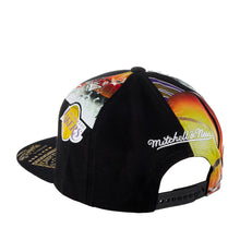 Load image into Gallery viewer, Los Angeles Lakers Mitchell & Ness NBA Shirt Remix Snapback Cap Hat Black Crown/Visor Team Color Logo