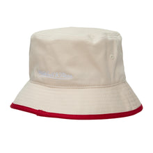 Load image into Gallery viewer, Chicago Bulls Mitchell & Ness NBA Bucket Hat Cream Crown/Visor Team Color Logo