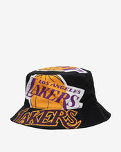 Load image into Gallery viewer, Los Angeles Lakers Mitchell & Ness NBA Cut Up Bucket Hat Black Crown/Visor Team Color Logo