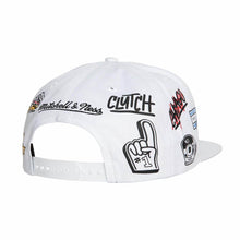 Load image into Gallery viewer, Chicago Bulls Mitchell & Ness NBA Hand Drawn Snapback Cap Hat White Crown/Visor Team Color Logo With Multiple Patches