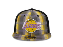 Load image into Gallery viewer, Los Angeles Lakers New Era 59FIFTY 5950 NBA Fitted Cap Hat Purple/Yellow/Black Crown Purple/Yellow Visor Team Color Logo (Neo Plaid)