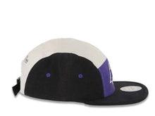 Load image into Gallery viewer, Los Angeles Lakers Mitchell & Ness NBA Adjustable Buckle Snap Cap Hat Gray/Purple/Black Crown Black Visor Team Color Logo (5 Panel)