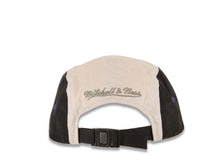 Load image into Gallery viewer, Los Angeles Lakers Mitchell & Ness NBA Adjustable Buckle Snap Cap Hat Gray/Purple/Black Crown Black Visor Team Color Logo (5 Panel)