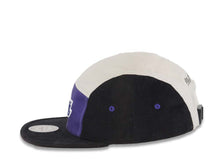 Load image into Gallery viewer, Los Angeles Lakers Mitchell & Ness NBA Adjustable Buckle Snap Cap Hat Gray/Purple/Black Crown Black Visor Team Color Logo (5 Panel)