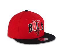 Load image into Gallery viewer, Chicago Bulls New Era NBA 59FIFTY 5950 Fitted Cap Hat Red Crown Black Visor Team Color Arch Text Logo