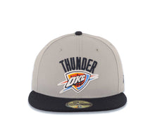 Load image into Gallery viewer, Oklahoma City Thunder New Era NBA 59FIFTY 5950 Fitted Cap Hat Gray Crown Navy Blue Visor Team Color Logo