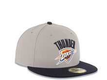Load image into Gallery viewer, Oklahoma City Thunder New Era NBA 59FIFTY 5950 Fitted Cap Hat Gray Crown Navy Blue Visor Team Color Logo