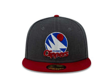 Load image into Gallery viewer, San Diego Clippers New Era 59FIFTY 5950 NBA Fitted Cap Hat Heather Dark Gray Crown Red Visor Team Color HWC Logo