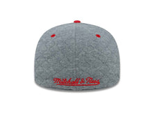 Load image into Gallery viewer, Los Angeles Clippers Mitchell & Ness NBA Fitted Cap Hat Heather Gray Quilted Crown Red Visor Team Color Logo