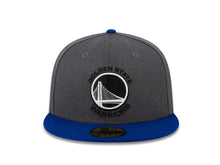 Load image into Gallery viewer, Golden State Warriors New Era NBA 59FIFTY 5950 Fitted Cap Hat Heather Dark Gray Crown Royal Blue Visor White/Black Logo