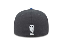Load image into Gallery viewer, Golden State Warriors New Era NBA 59FIFTY 5950 Fitted Cap Hat Heather Dark Gray Crown Royal Blue Visor White/Black Logo