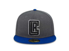 Load image into Gallery viewer, Los Angeles Clippers New Era NBA 59FIFTY 5950 Fitted Cap Hat Heather Dark Gray Crown Royal Blue Visor Black/White Logo