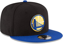 Load image into Gallery viewer, Golden State Warriors New Era NBA 9FIFTY 950 Snapback Cap Hat Black Crown Royal Blue Visor Royal Blue/Yellow Logo