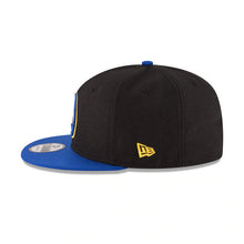 Load image into Gallery viewer, Golden State Warriors New Era NBA 9FIFTY 950 Snapback Cap Hat Black Crown Royal Blue Visor Royal Blue/Yellow Logo