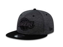 Load image into Gallery viewer, Los Angeles Lakers New Era NBA 9FIFTY 950 Snapback Cap Hat Shadow Dark Gray Crown Black Visor Dark Gray/Black Logo