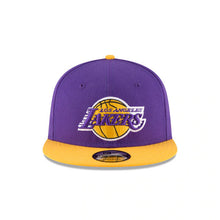 Load image into Gallery viewer, Los Angeles Lakers New Era NBA 9FIFTY 950 Snapback Cap Hat Purple Crown Yellow Visor Team Color Logo