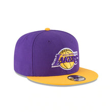 Load image into Gallery viewer, Los Angeles Lakers New Era NBA 9FIFTY 950 Snapback Cap Hat Purple Crown Yellow Visor Team Color Logo