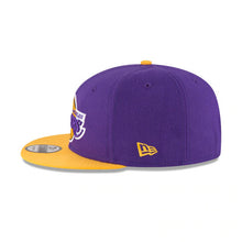 Load image into Gallery viewer, Los Angeles Lakers New Era NBA 9FIFTY 950 Snapback Cap Hat Purple Crown Yellow Visor Team Color Logo
