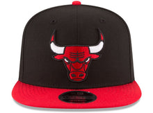 Load image into Gallery viewer, Chicago Bulls New Era NBA 9FIFTY 950 Original Fit Snapback Cap Hat Black Crown Red Visor Team Color Logo