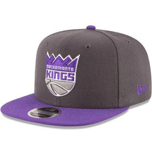 Load image into Gallery viewer, Sacramento Kings New Era NBA 9FIFTY 950 Original Fit Snapback Cap Hat Dark Gray Crown Purple Visor Team Color Logo