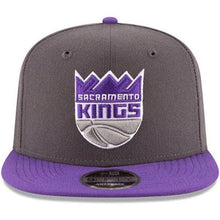 Load image into Gallery viewer, Sacramento Kings New Era NBA 9FIFTY 950 Original Fit Snapback Cap Hat Dark Gray Crown Purple Visor Team Color Logo