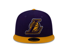 Load image into Gallery viewer, Los Angeles Lakers New Era NBA 59FIFTY 5950 Fitted Cap Hat Purple Crown Yellow Visor Team Color āLā Logo