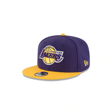 Load image into Gallery viewer, (Youth) Los Angeles Lakers New Era NBA 9FIFTY 950 Snapback Cap Hat Purple Crown Yellow Visor Team Color Logo