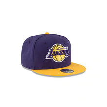 Load image into Gallery viewer, (Youth) Los Angeles Lakers New Era NBA 9FIFTY 950 Snapback Cap Hat Purple Crown Yellow Visor Team Color Logo