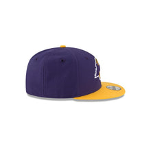 Load image into Gallery viewer, (Youth) Los Angeles Lakers New Era NBA 9FIFTY 950 Snapback Cap Hat Purple Crown Yellow Visor Team Color Logo