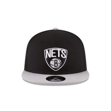 Load image into Gallery viewer, Brooklyn Nets New Era NBA 9FIFTY 950 Snapback Cap Hat Black Crown Gray Visor Black/White Logo